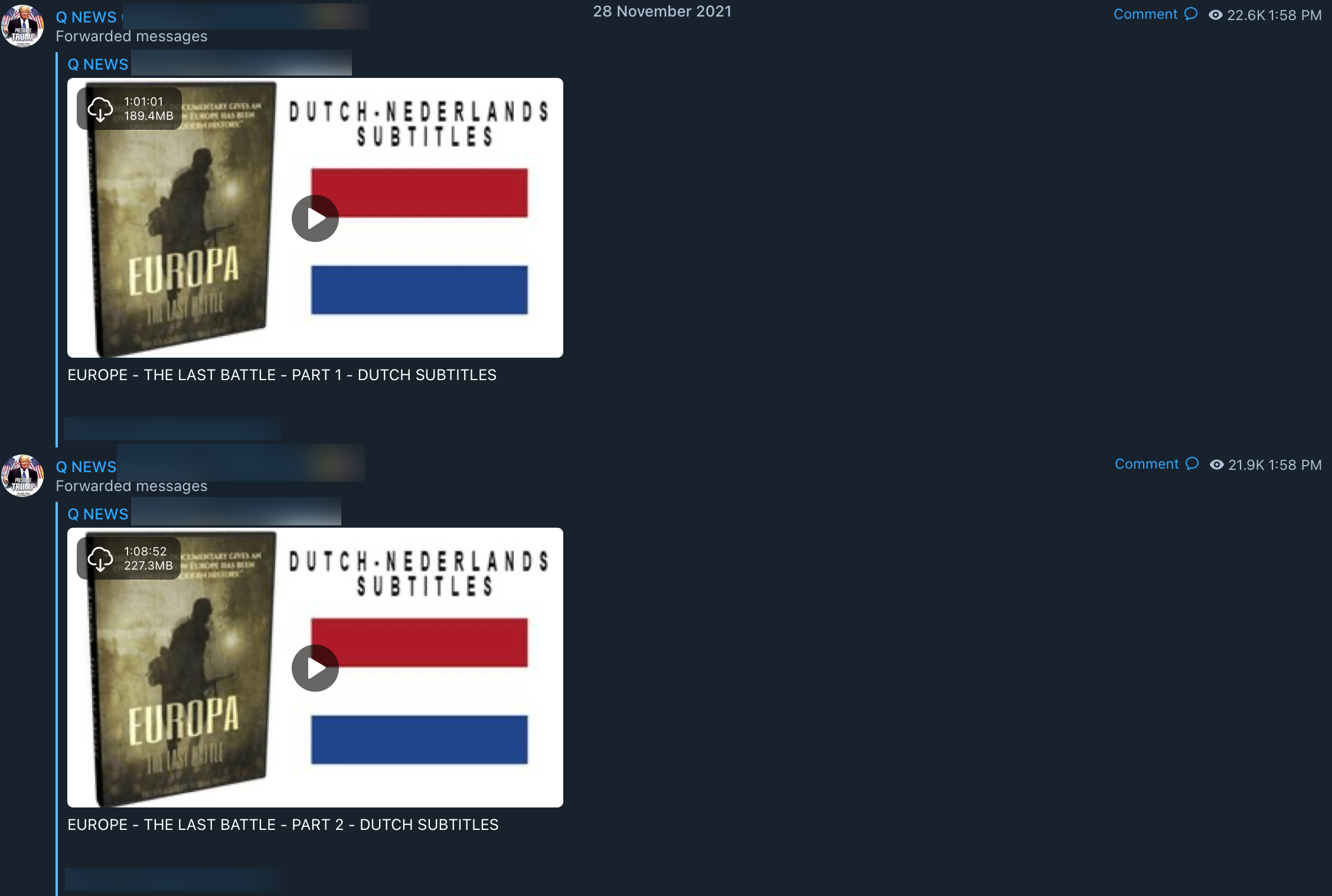 QAnon neo-Nazi film post