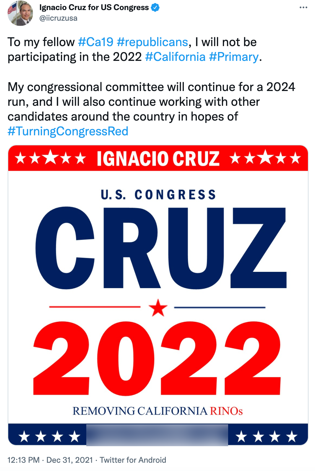 Ignacio Cruz 2022 campaign suspension