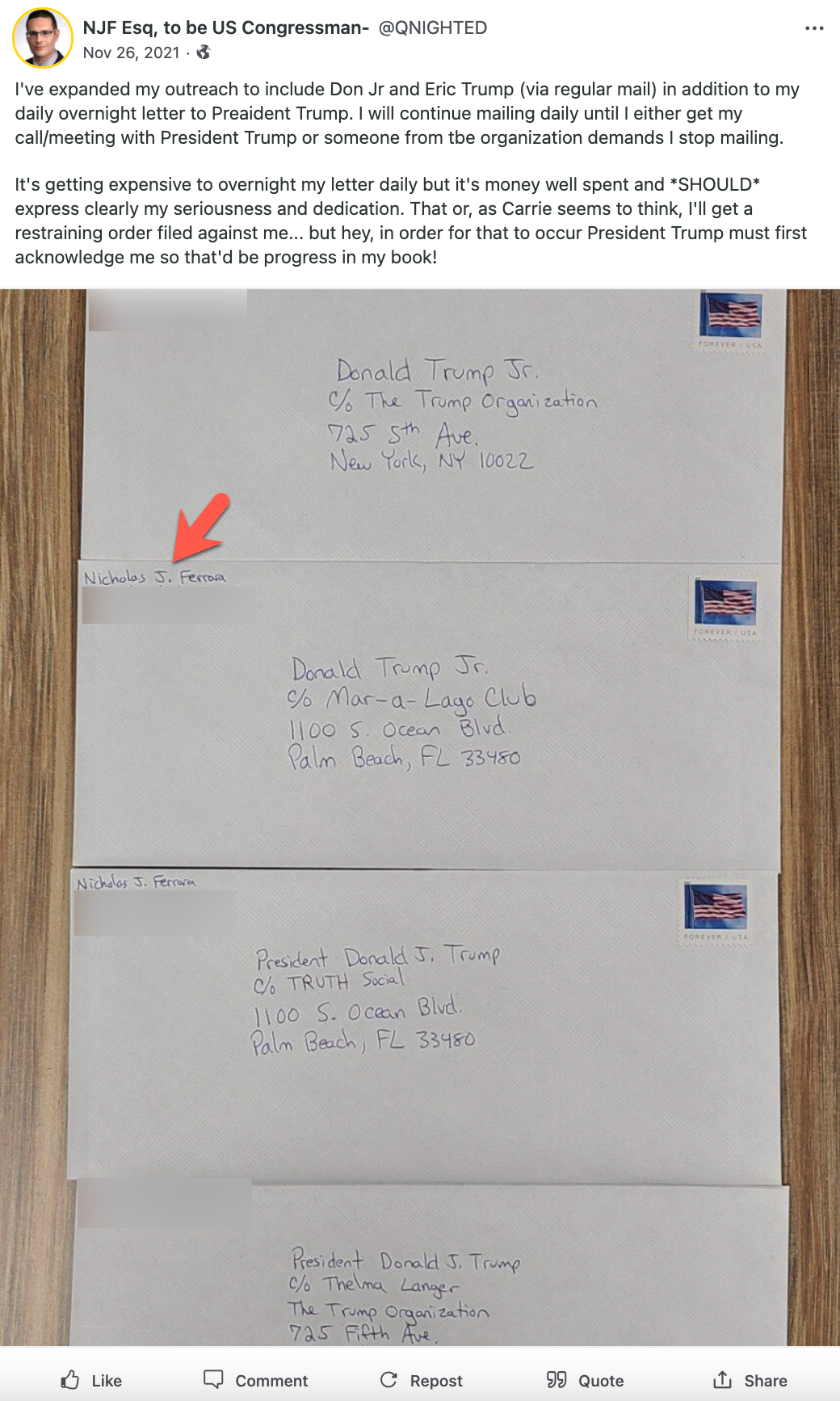 Nicholas Ferrara identifying post