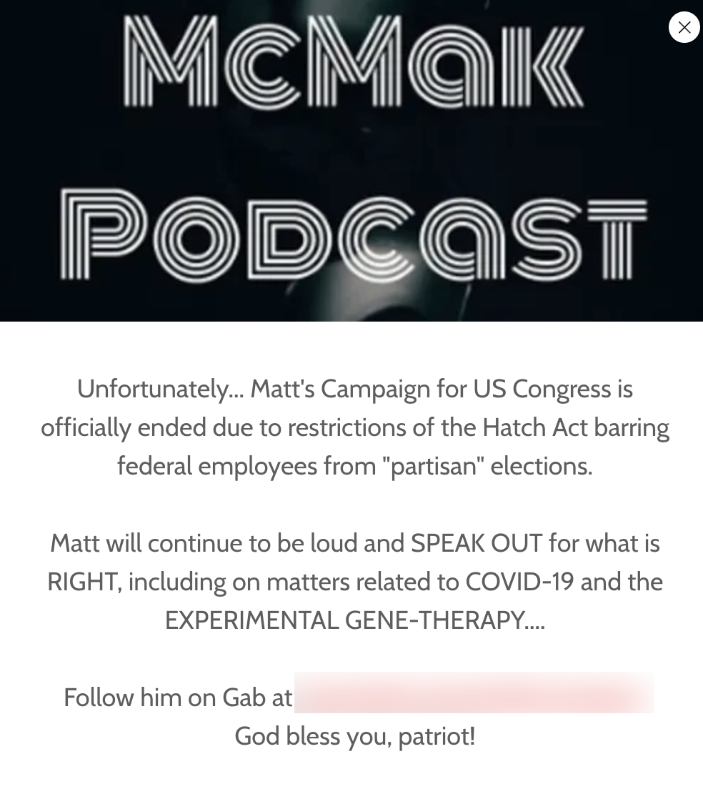 Matt Makrom suspending campaign