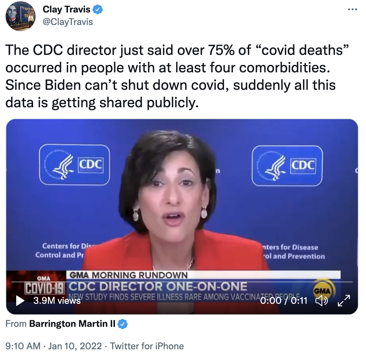 Clay Travis Walensky tweet