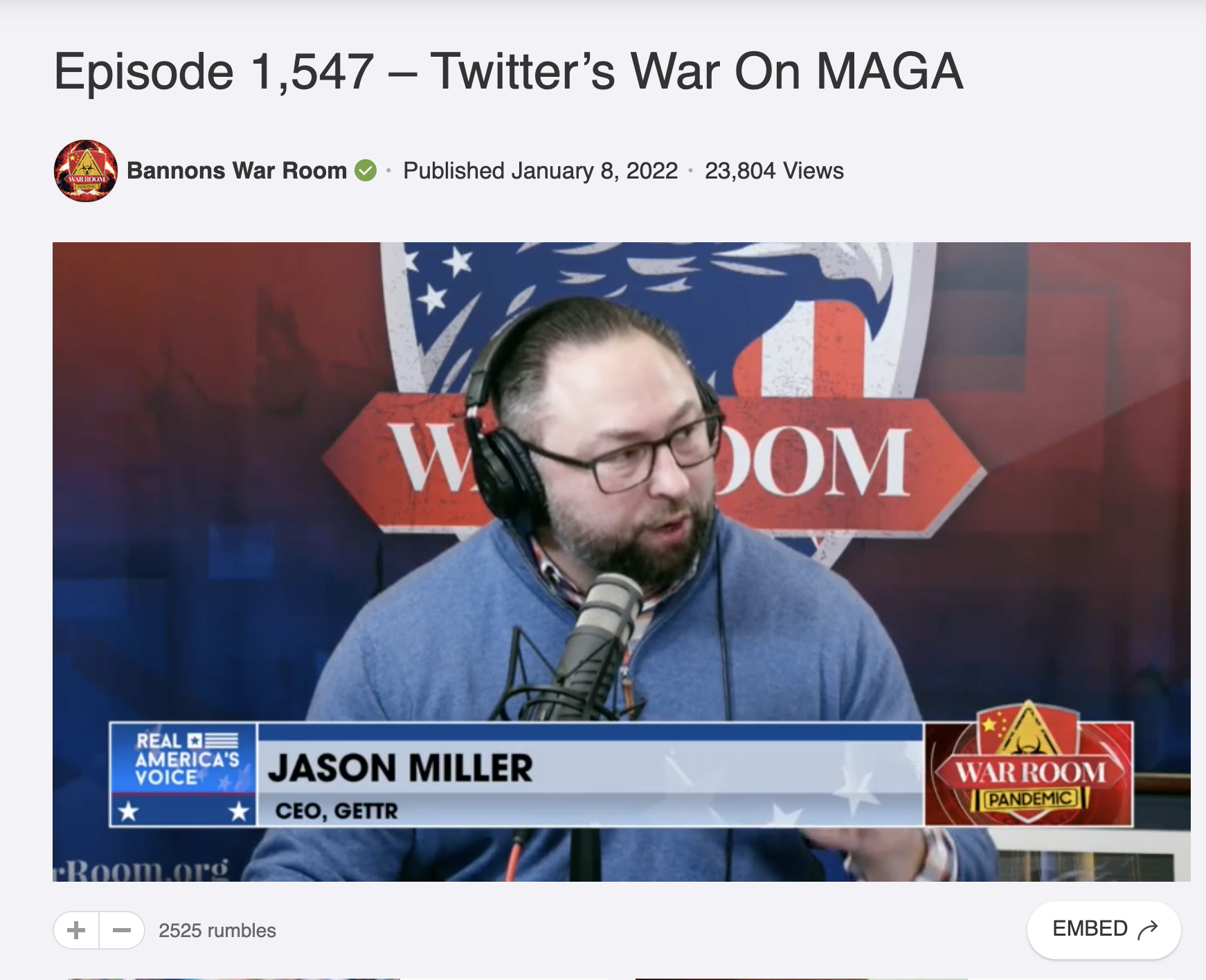 Jason Miller on War Room
