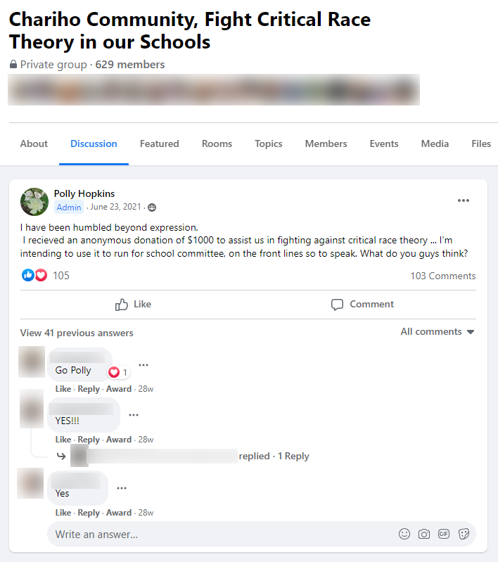 Polly Hopkins school committee post