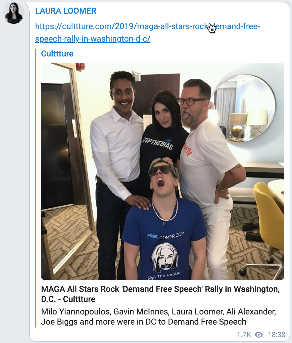 image of telegram post