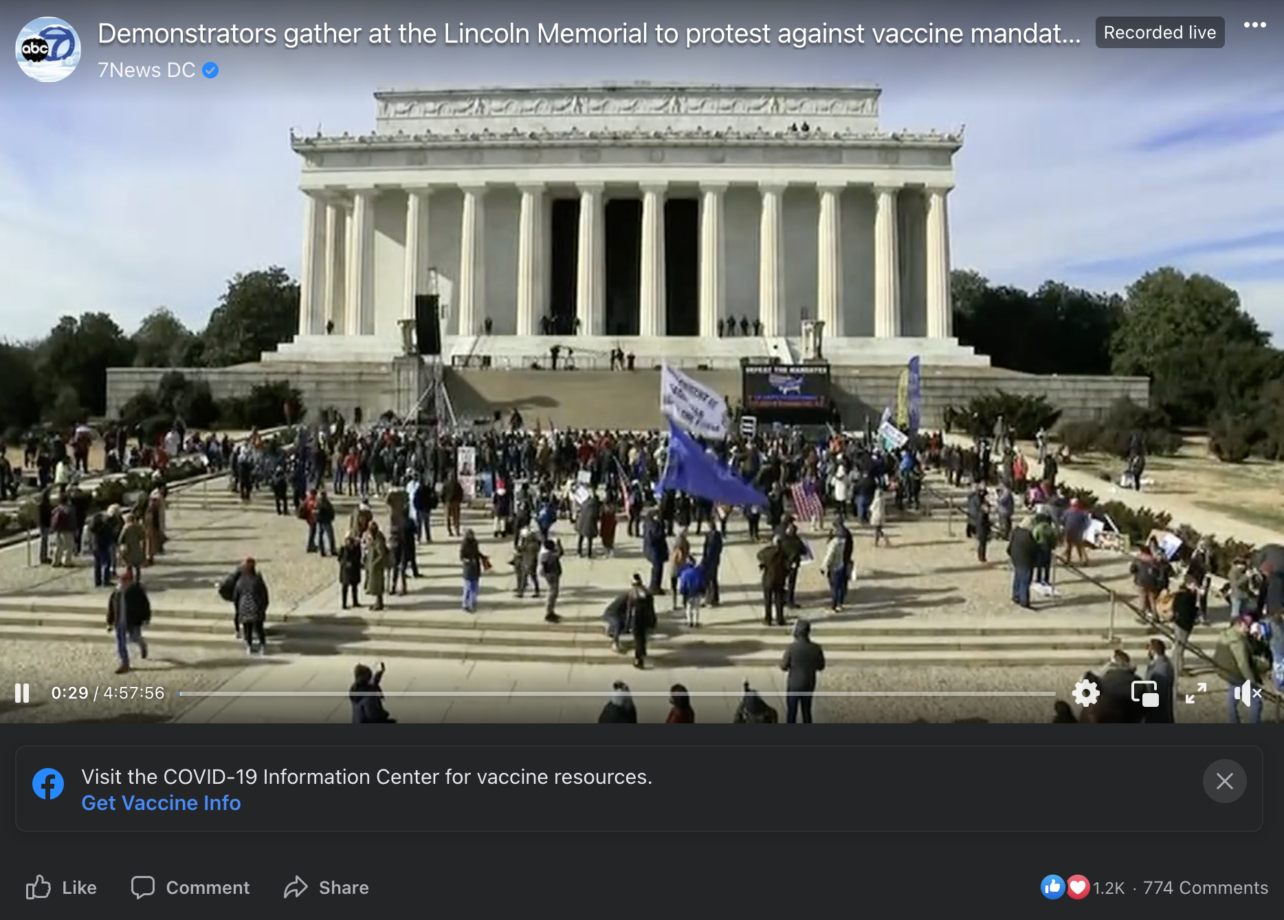 From a January 23, 2022, livestream aired on the 7 News DC Facebook page.