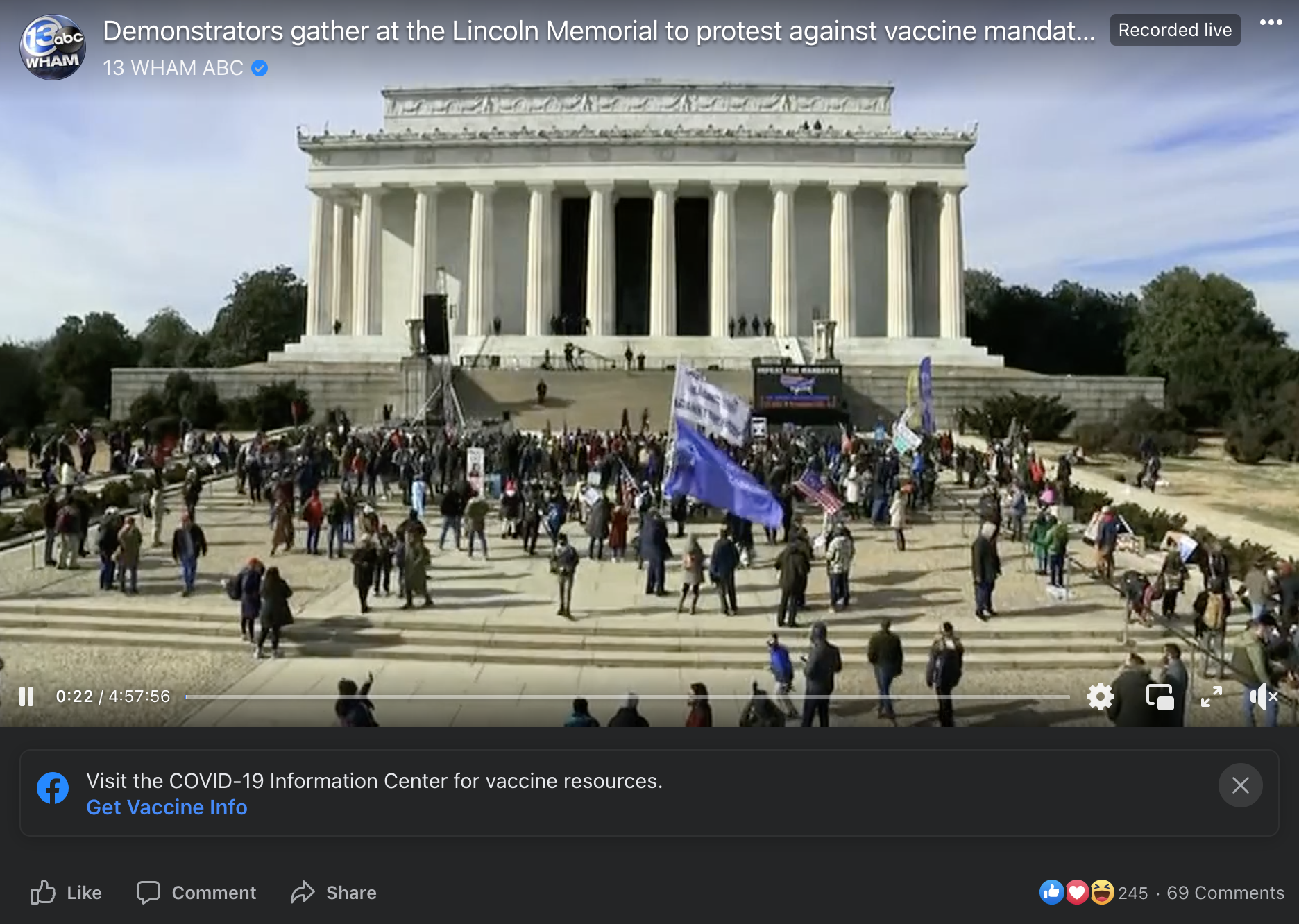 From a January 23, 2022, livestream aired on the 13 WHAM ABC Facebook page.