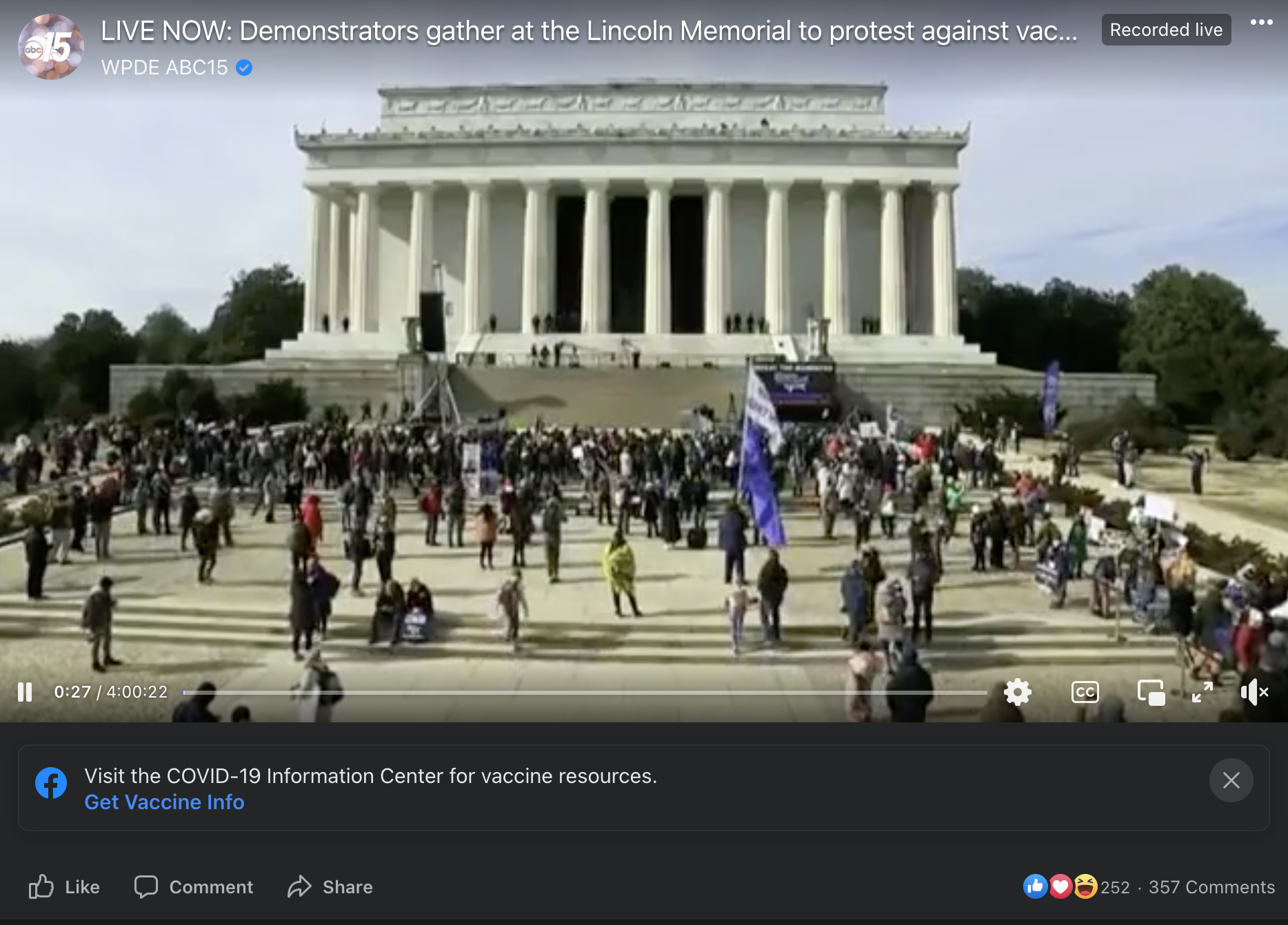 From a January 23, 2022, livestream aired on the WPDE ABC 15 Facebook page.