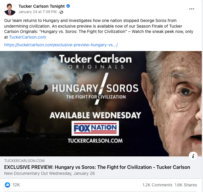 image of facebook post