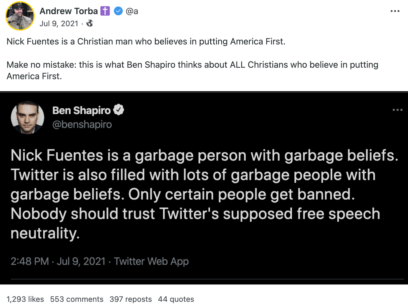 Torba Fuentes Christian man post