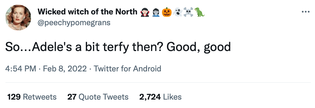 So...Adele's a bit terfy then? Good, good