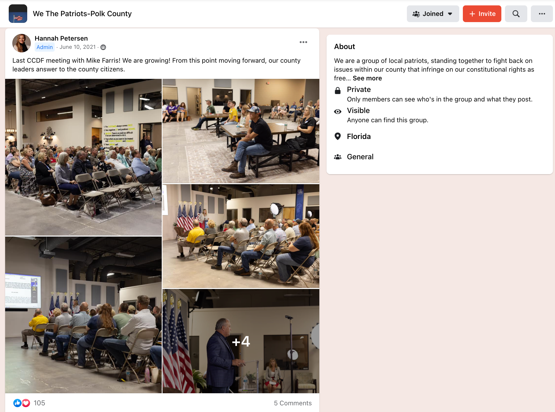 image of facebook post