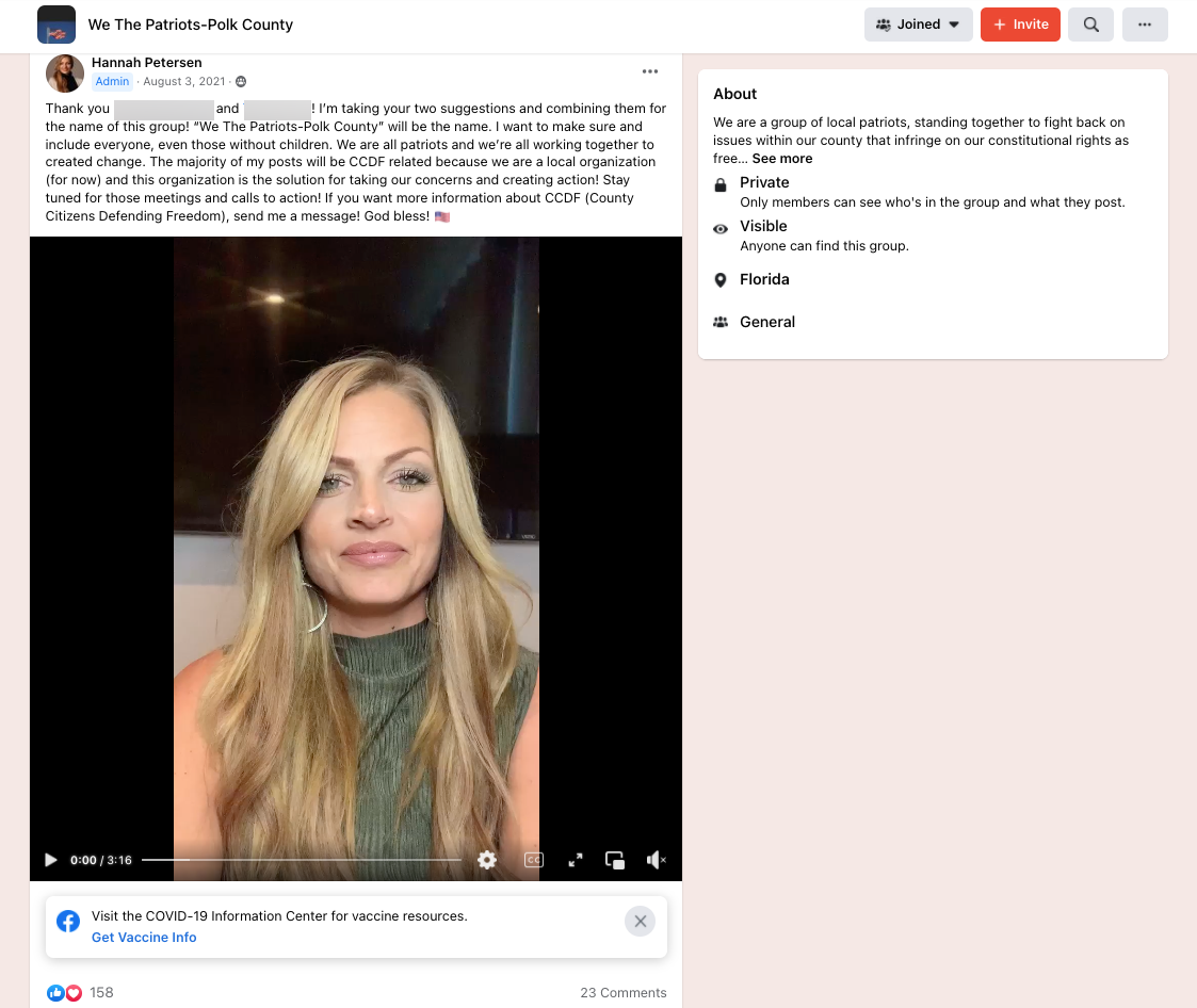 image of facebook post