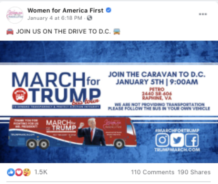 Women for America First promotes January 6