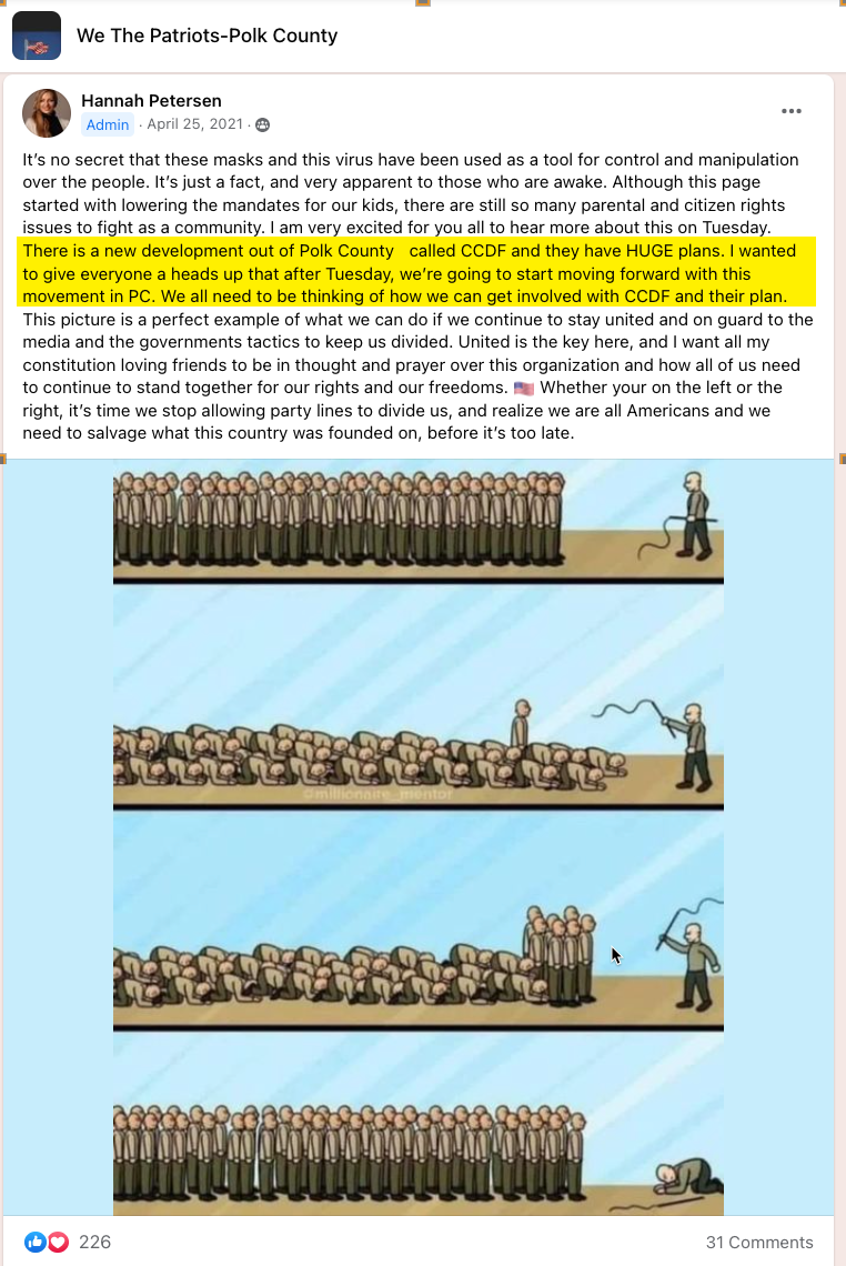 image of facebook post