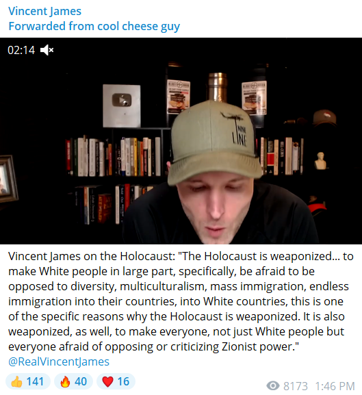 Vincent James Foxx: Holocaust is weaponized
