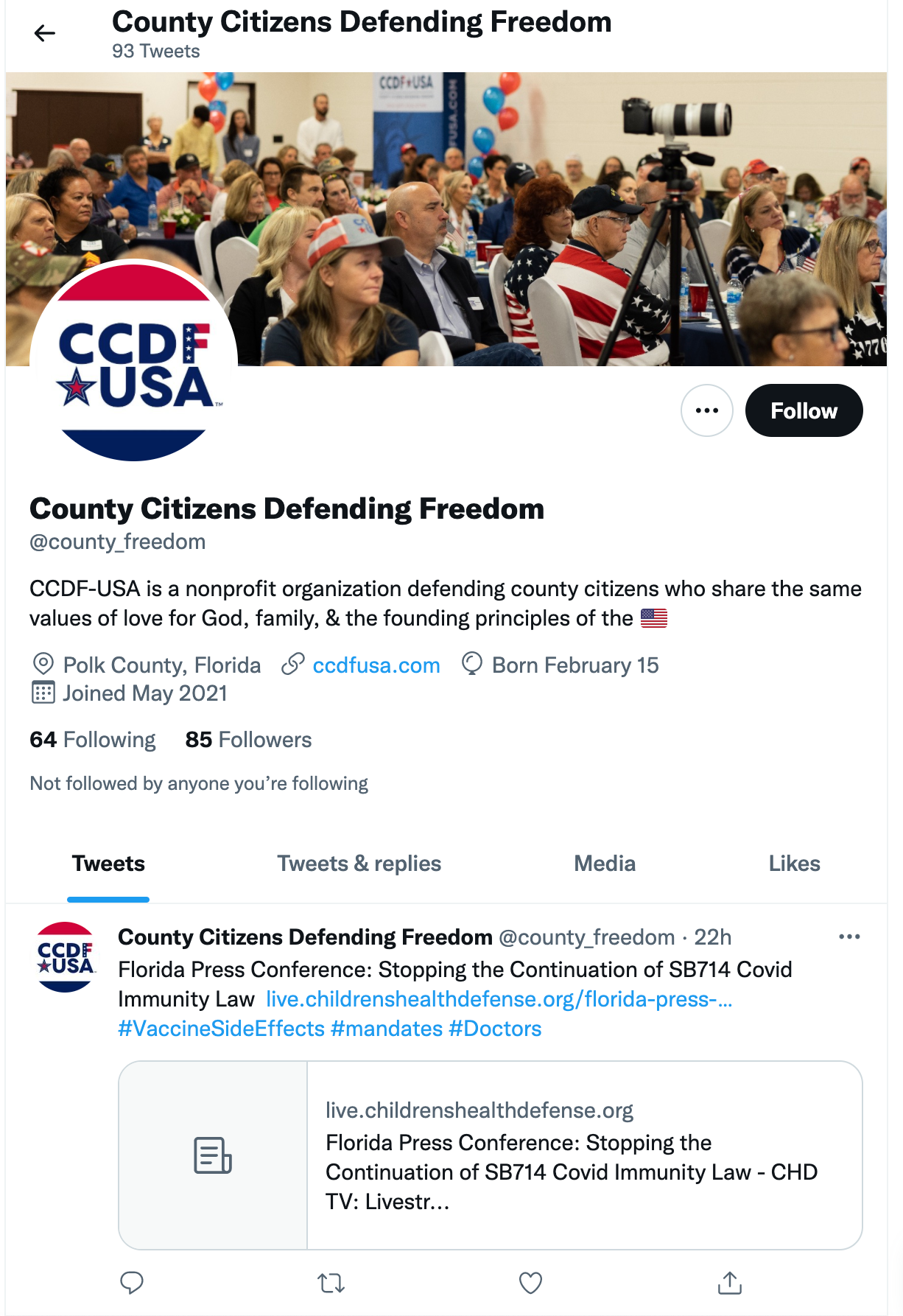 image of twitter account