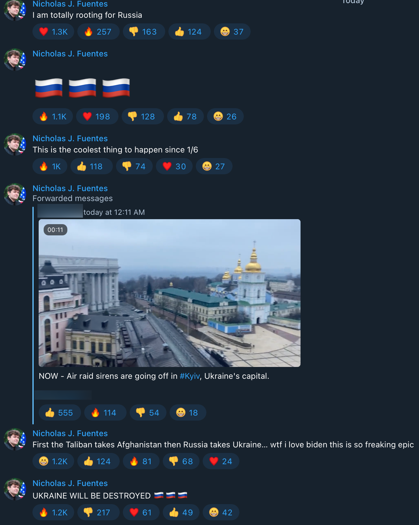 Nick Fuentes Russia