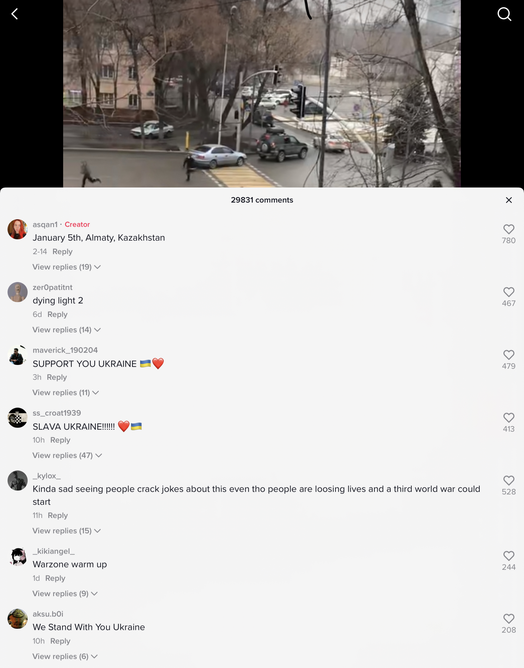 OP clarifying date/location, comments flooded by users who falsely believe this is footage from Ukraine in  