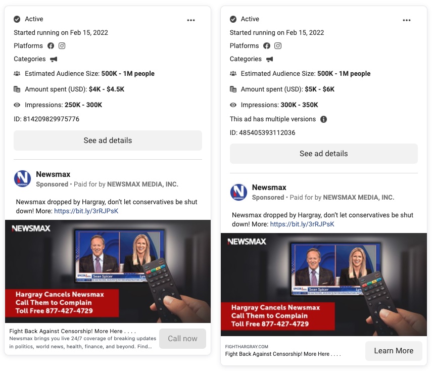 Facebook Newsmax Hargray