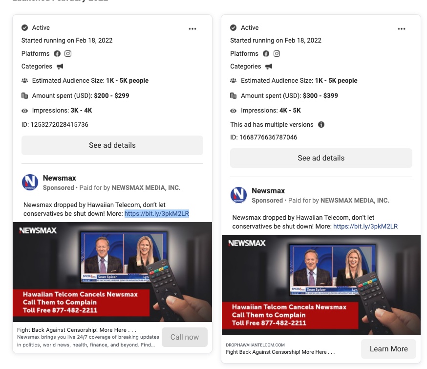 Hawaiian Telcom Facebook newsmax
