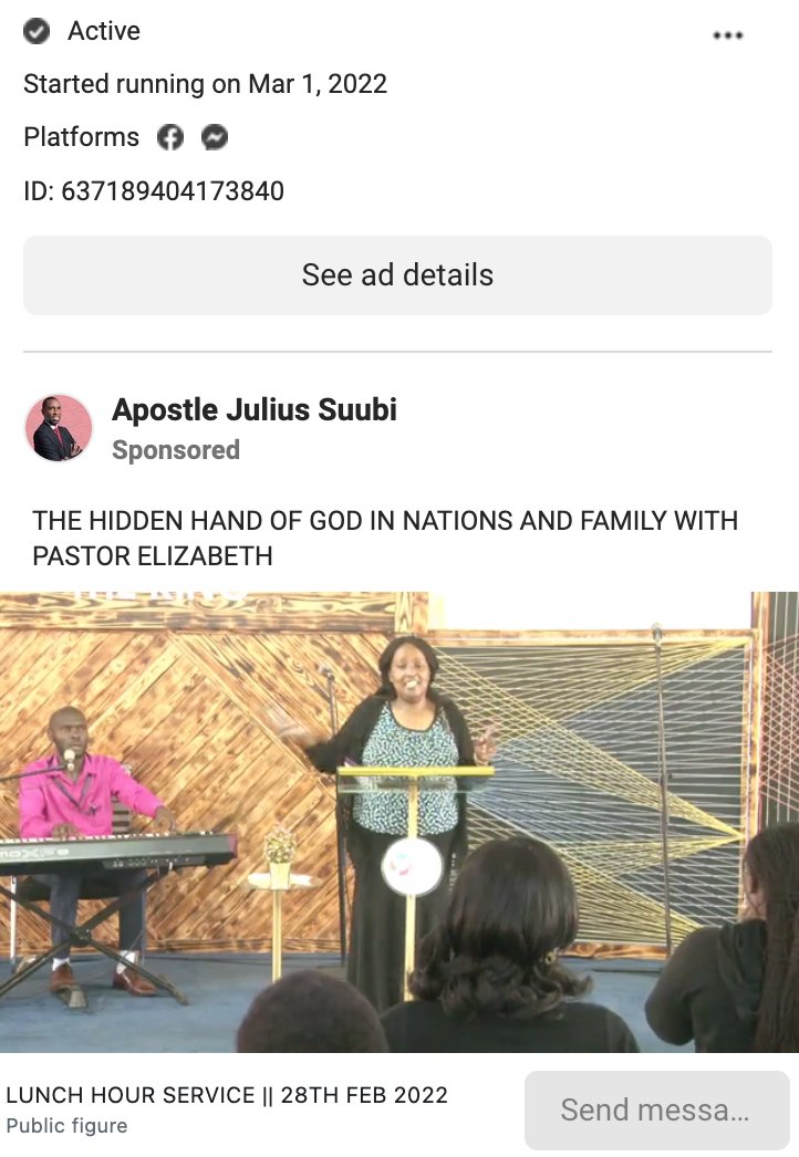 Facebook prayer service biolabs ad