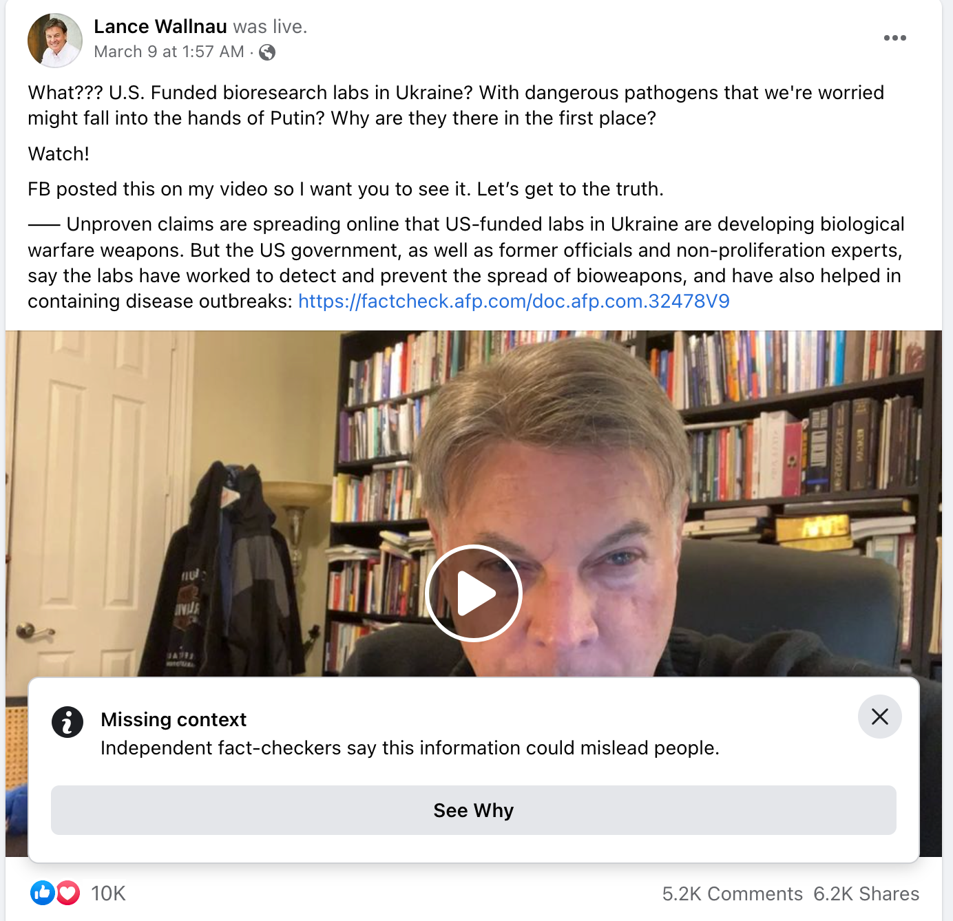 image of facebook post