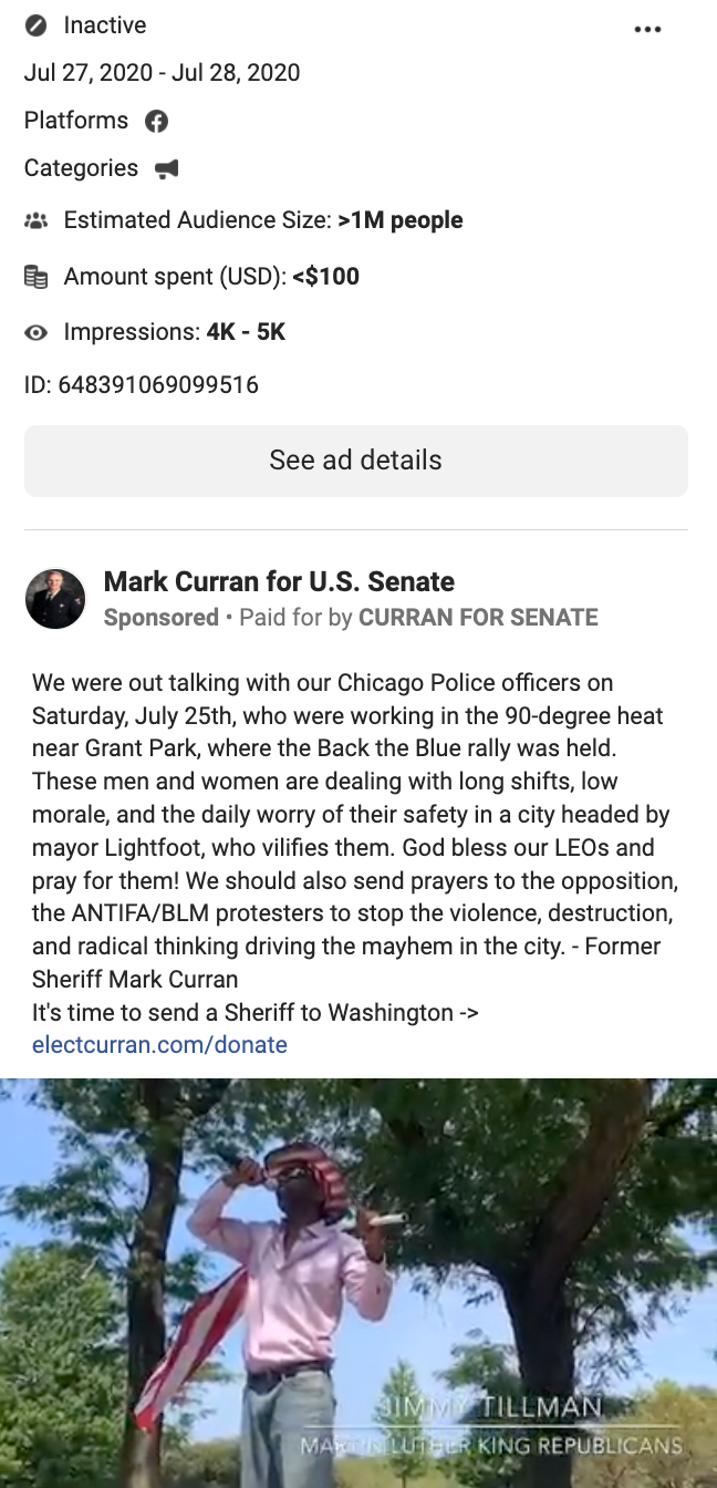 Facebook ad Jimmy Tillman is in
