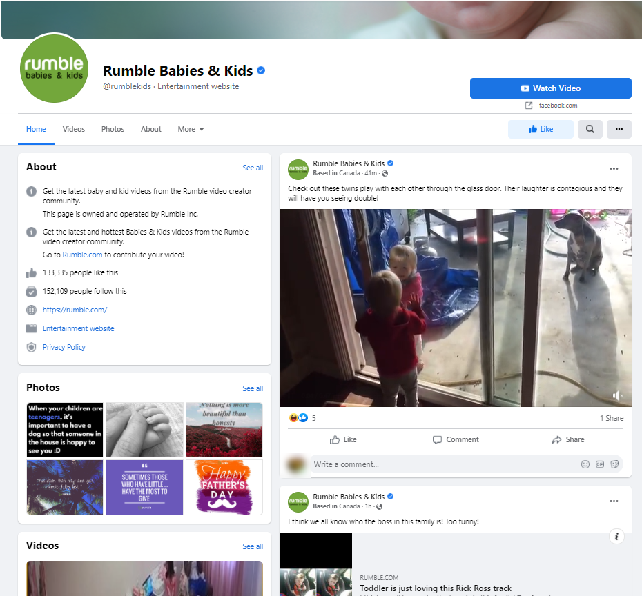 Rumble Babies & Kids Page