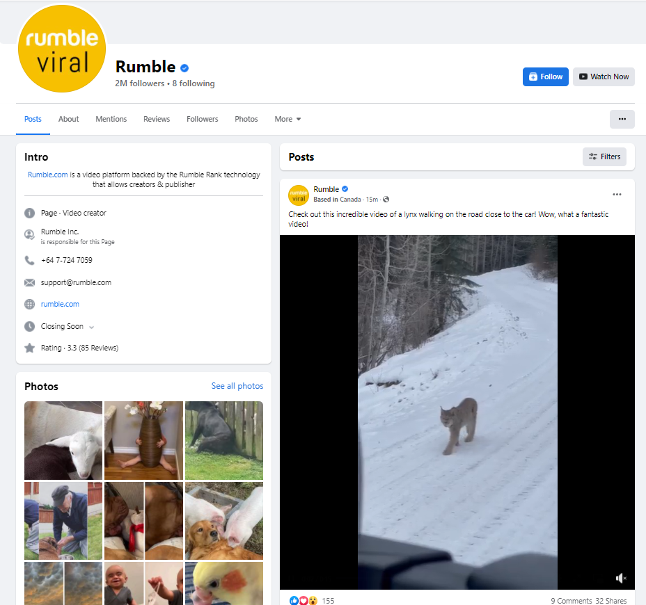 Rumble Viral Page