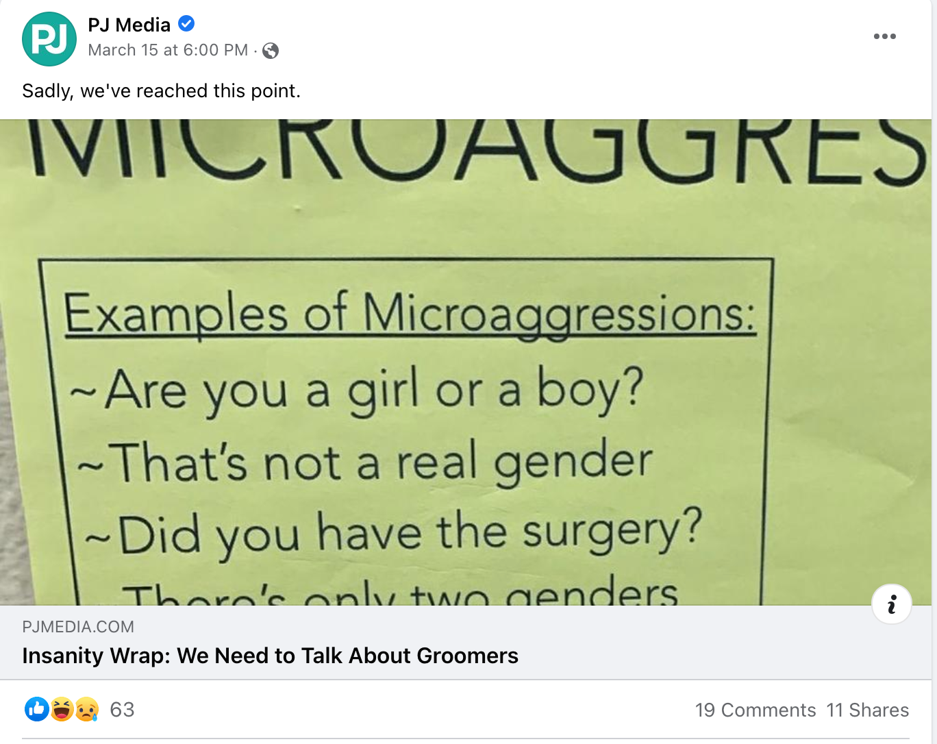 image of facebook post