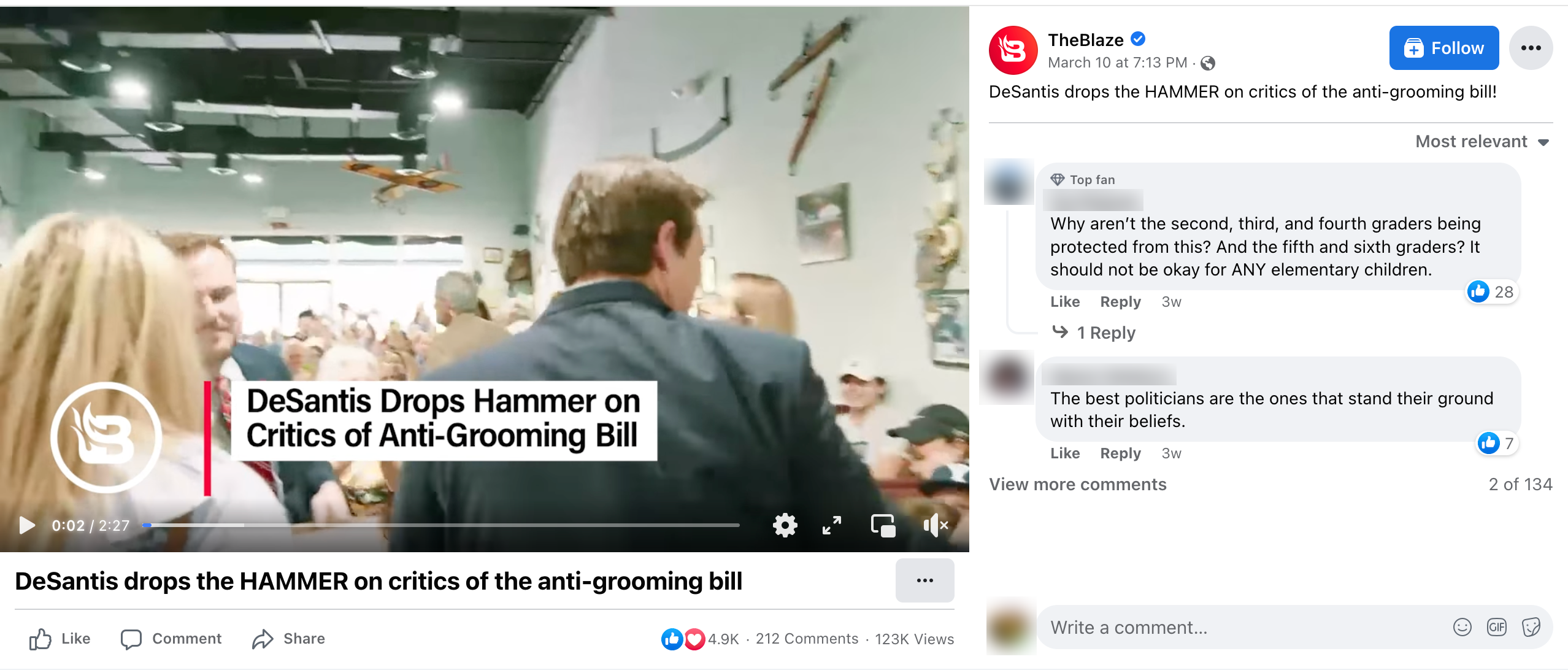 image of facebook post