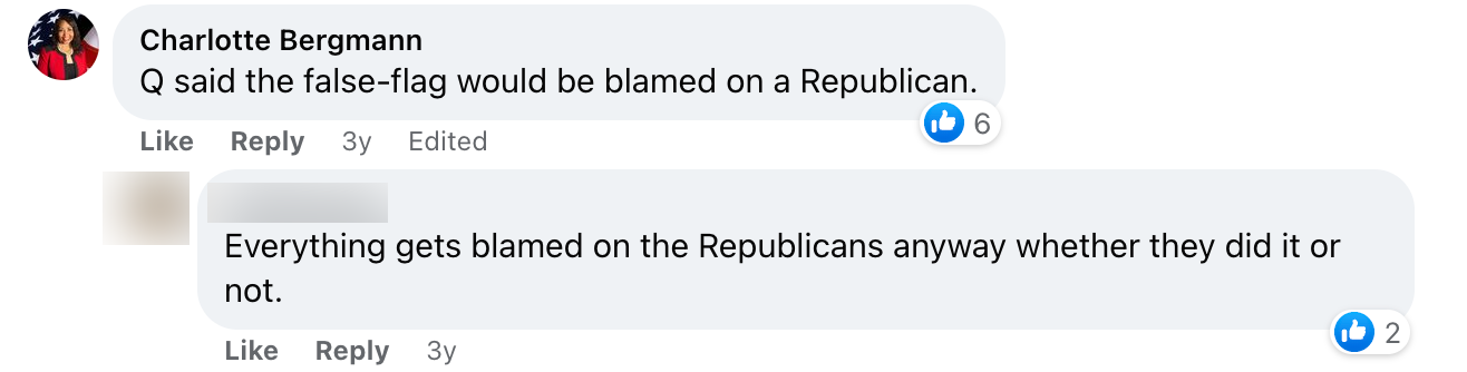 Charlotte Bergmann QAnon Facebook comment