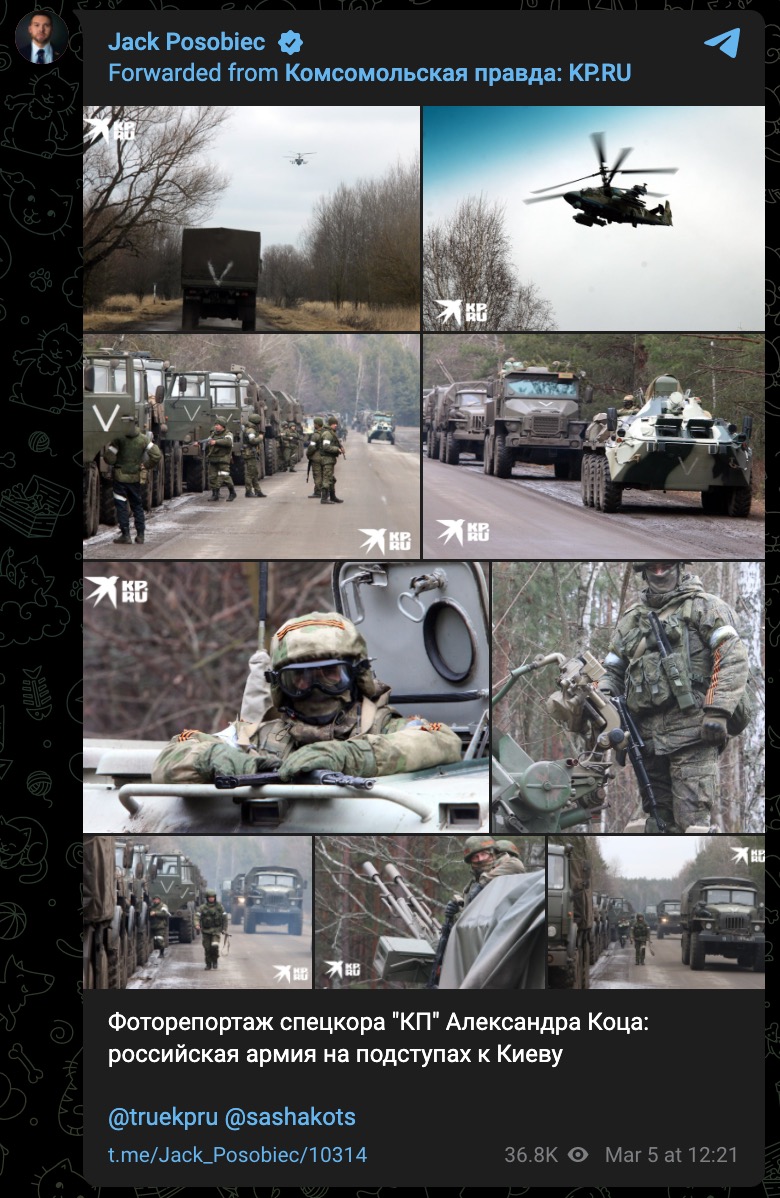 Komsomolskaya Pravda Telegram forward