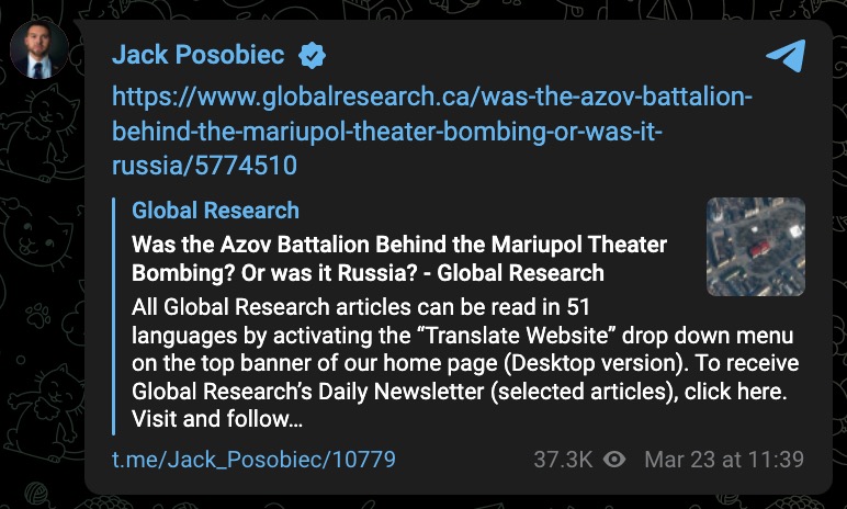 Global Research Telegram post