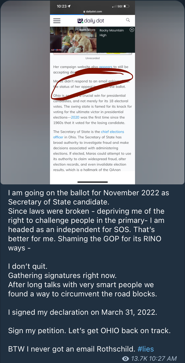 Tore independent campaign