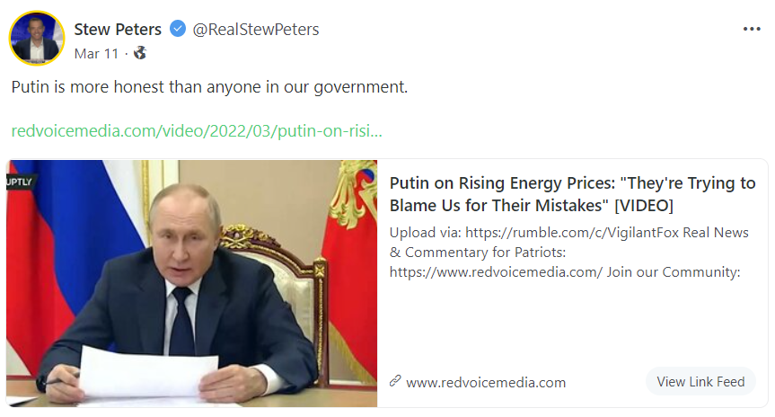 Stew Peters Putin honest