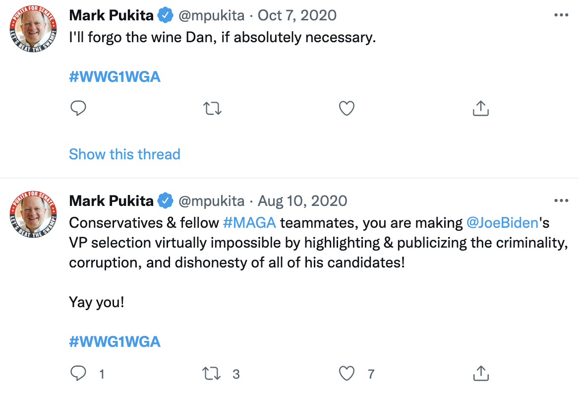 Mark Pukita QAnon slogan wwg1wga