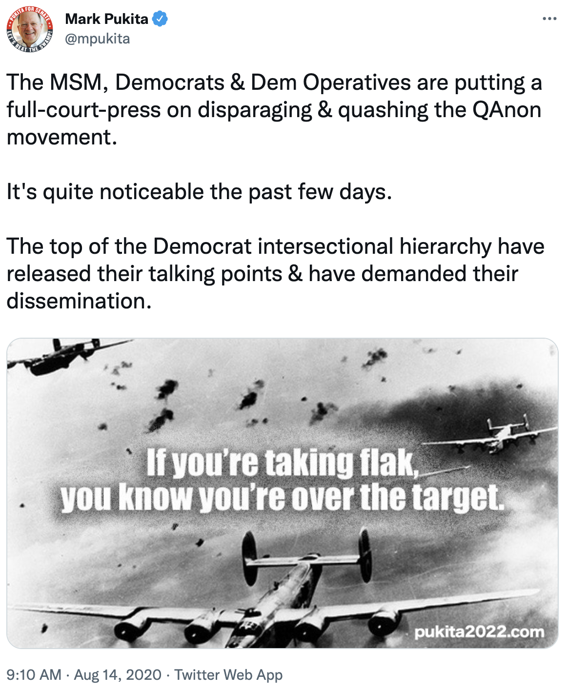 Mark Pukita QAnon over the target