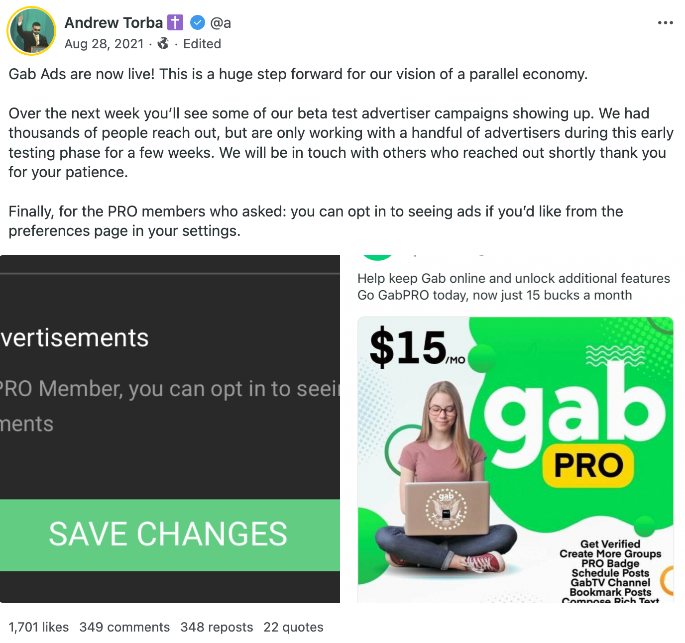 Torba Gab ads