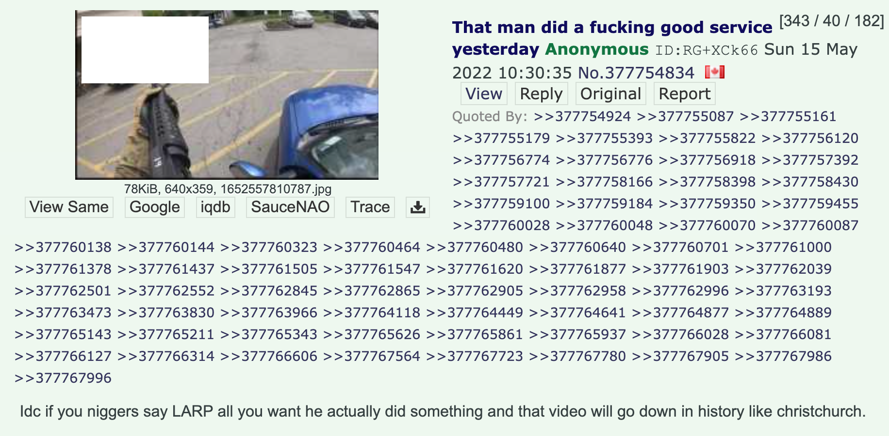 4chan Buffalo shooting praise post1