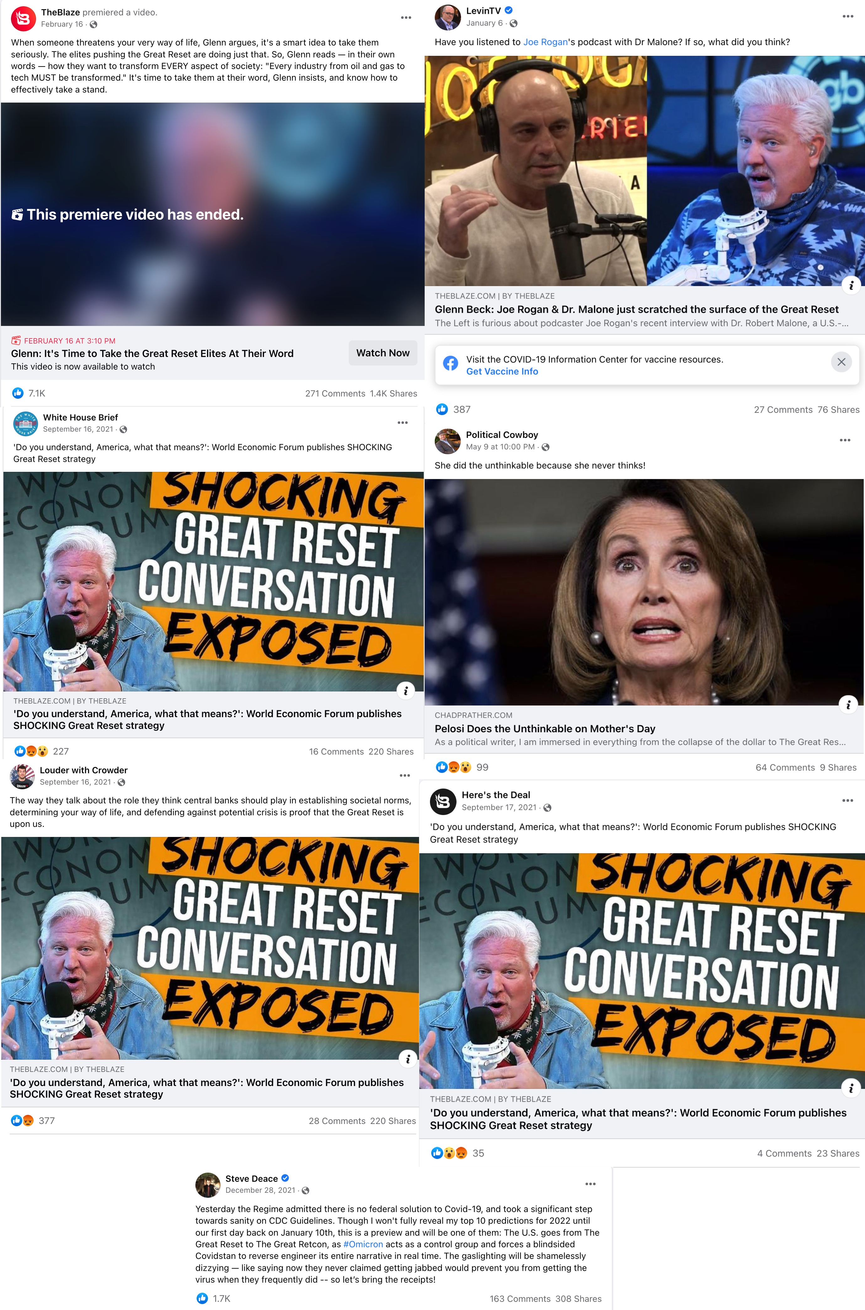 image of facebook posts