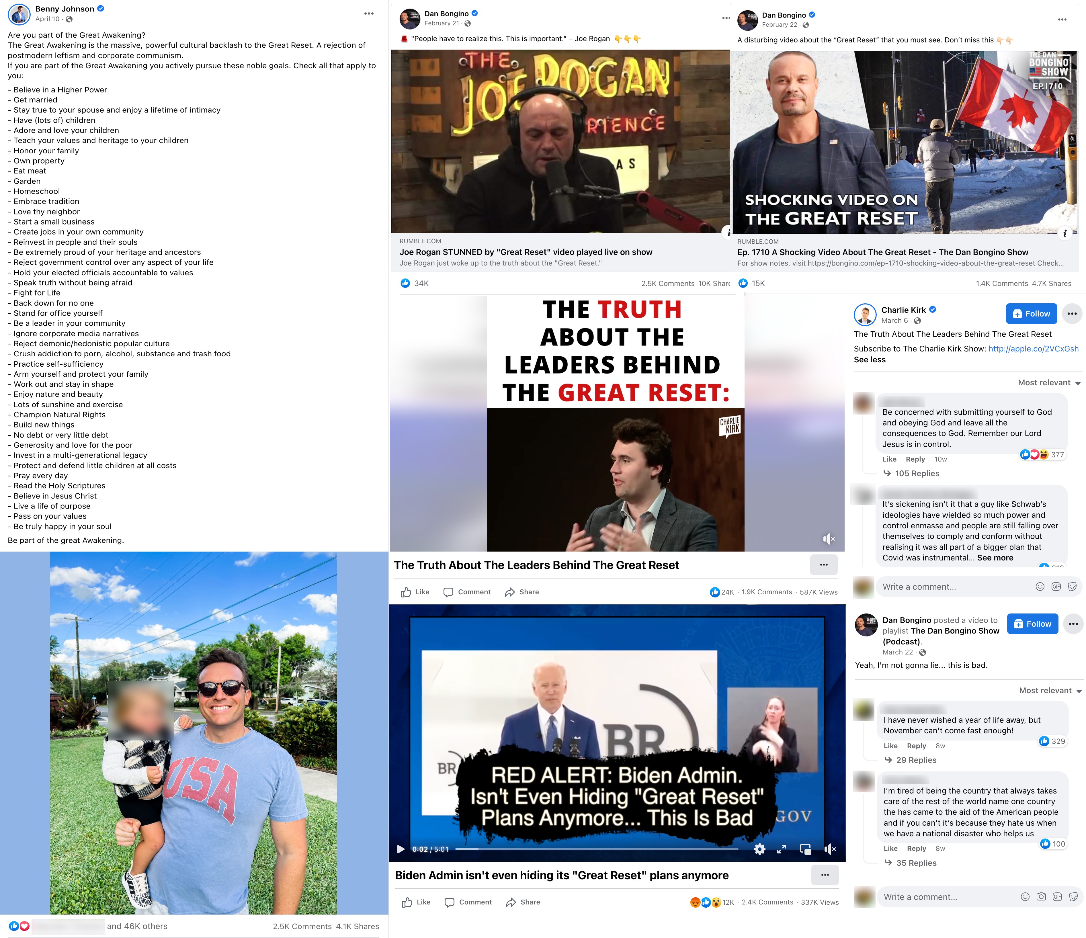 image of facebook posts