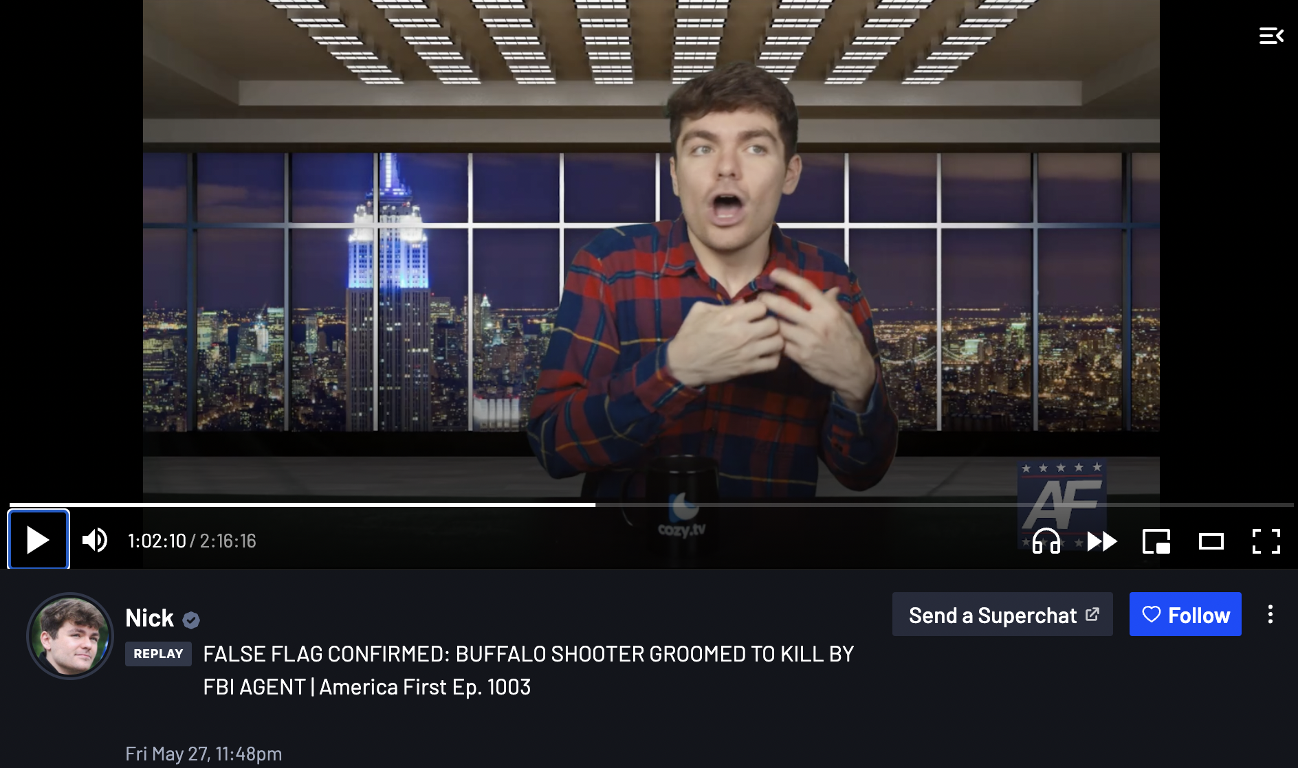 Nick Fuentes Stream False Flag Picture 5/27