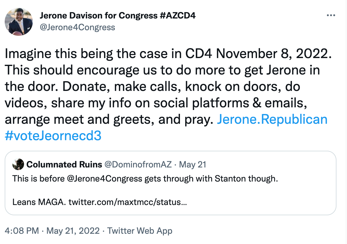 Jerone Davison tweet