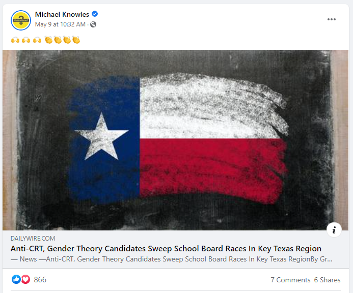 Michael Knowles cheering anti-SEL parents on Facebook