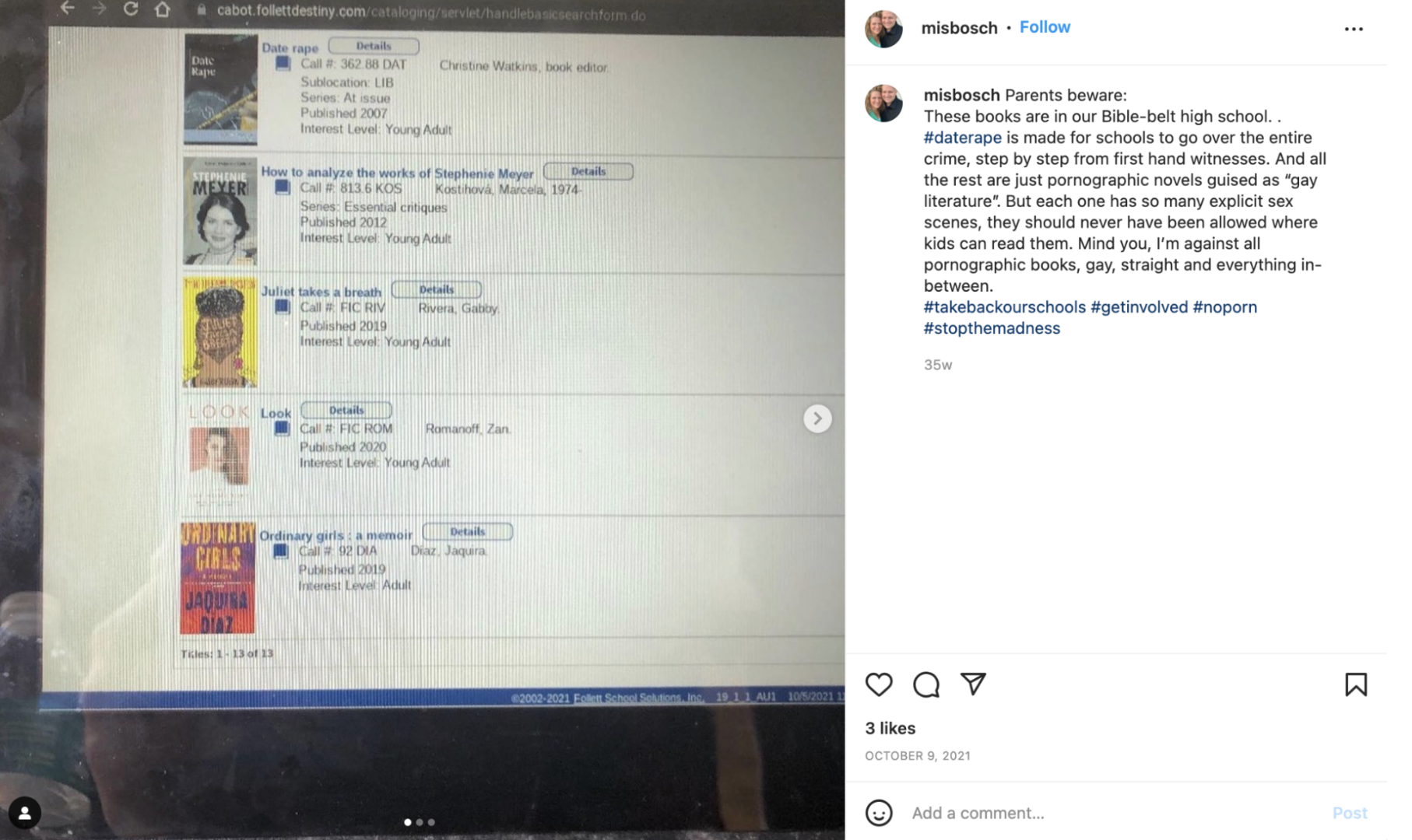 missy instagram book ban