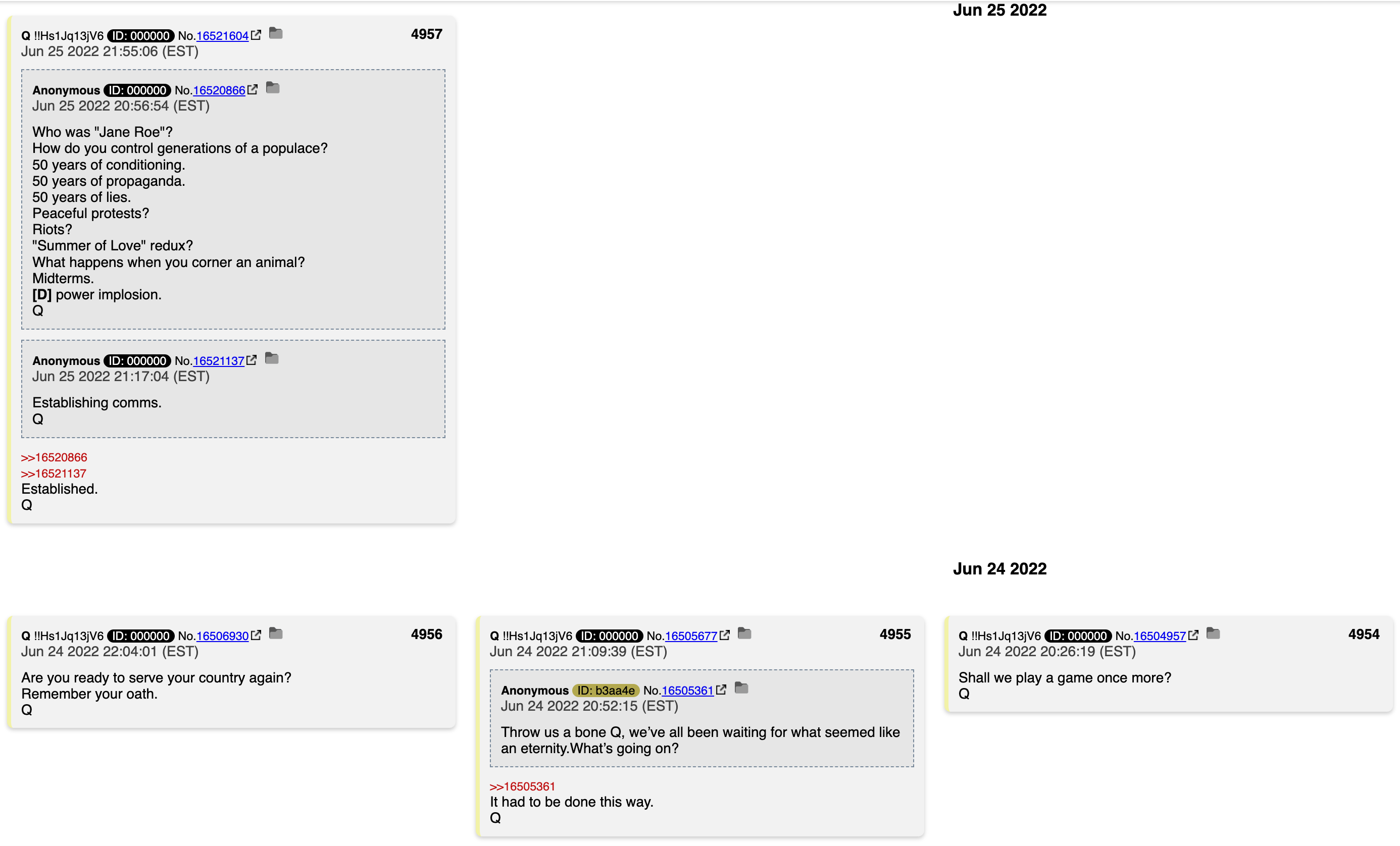 June 24-25 Q posts