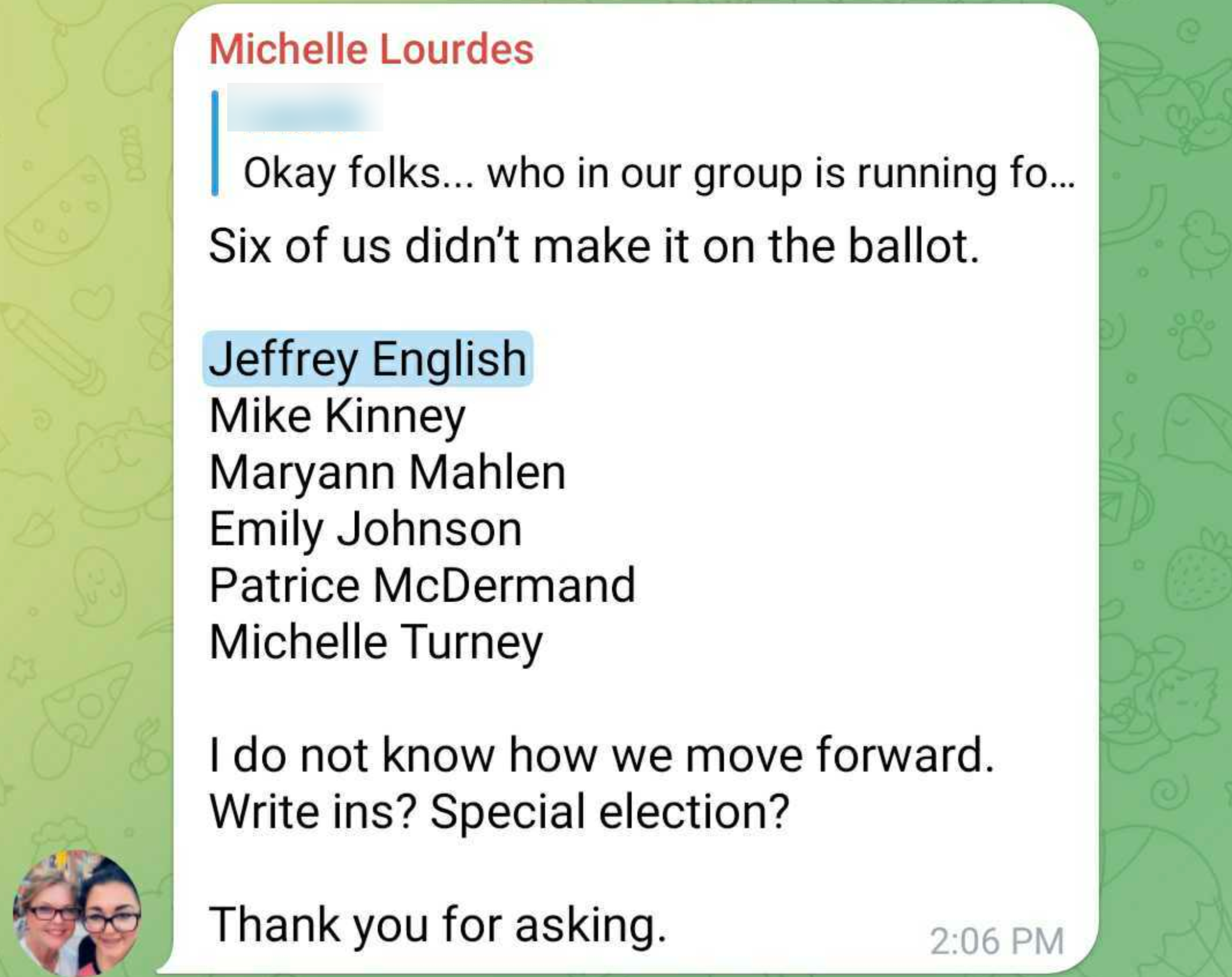 Jeffrey English ballot