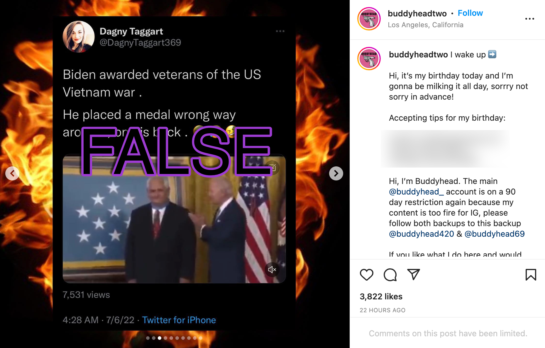 Instagram Biden medal video1