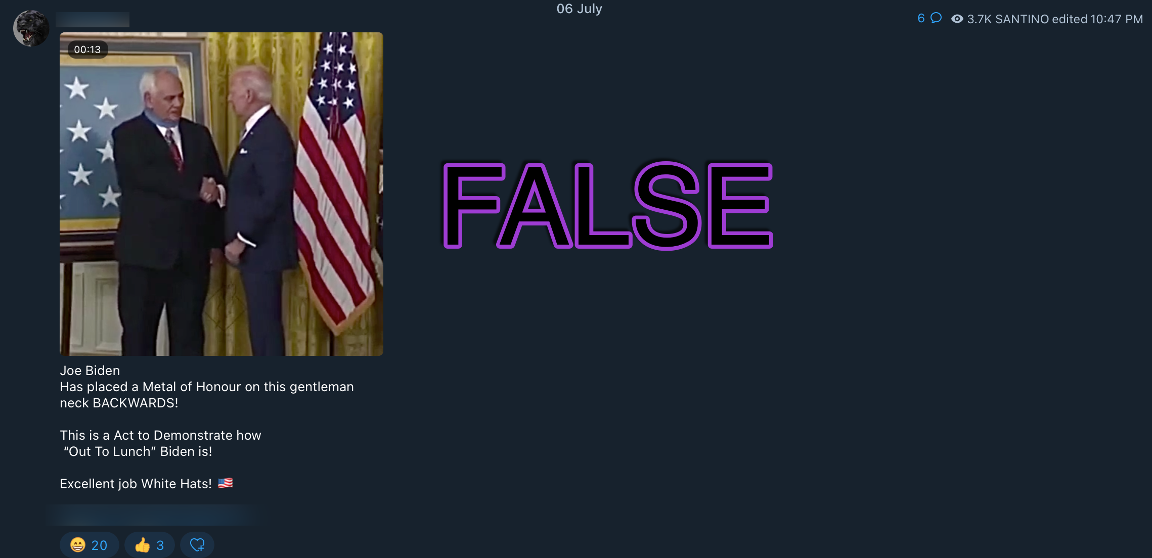 Telegram Biden medal video2